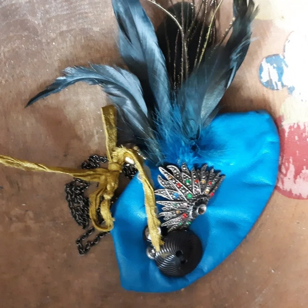 Artisan Upcycled Art Deco Pouch Necklace - Picture 8 of 8